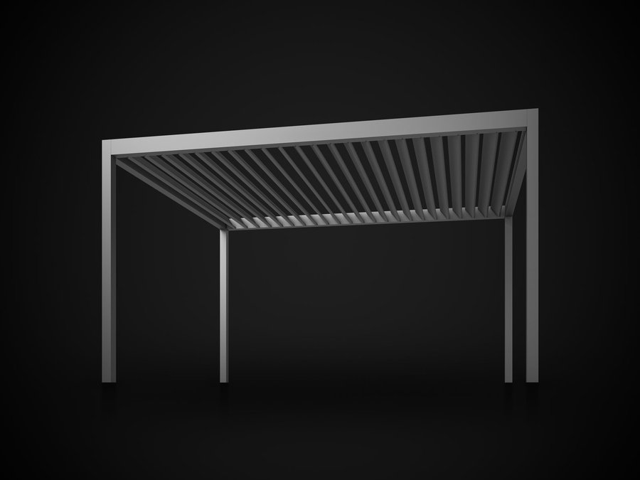 Bioclimatic pergola with rotating louvers